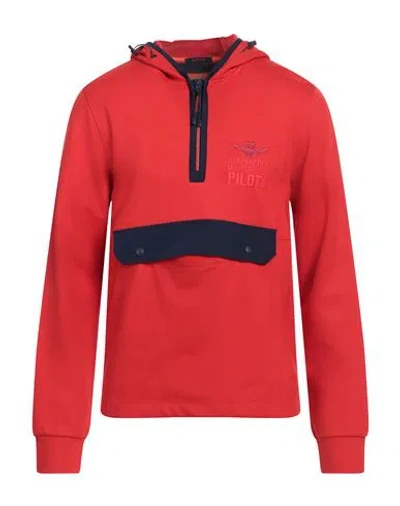 Aeronautica Militare Man Sweatshirt Red Size M Viscose, Nylon, Elastane