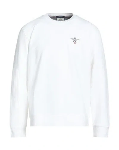 Aeronautica Militare Man Sweatshirt White Size Xxl Cotton, Elastane