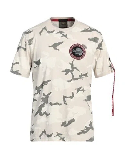 Aeronautica Militare Man T-shirt Beige Size L Cotton