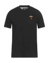 Aeronautica Militare Man T-shirt Midnight Blue Size M Cotton In Black