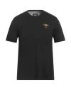 Aeronautica Militare Man T-shirt Midnight Blue Size M Cotton In Black
