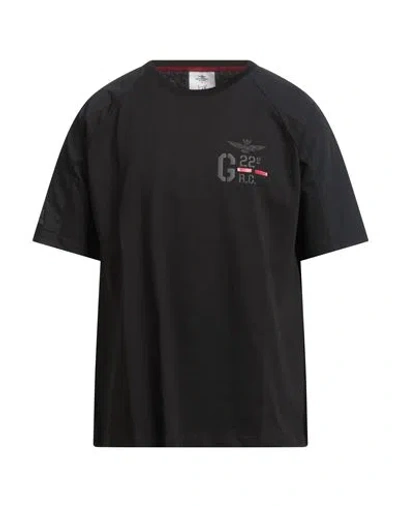 Aeronautica Militare Man T-shirt Black Size Xxl Cotton, Polyester
