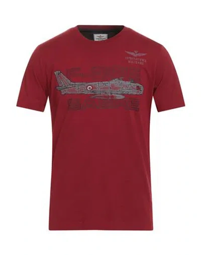 Aeronautica Militare Man T-shirt Brick Size M Cotton In Red