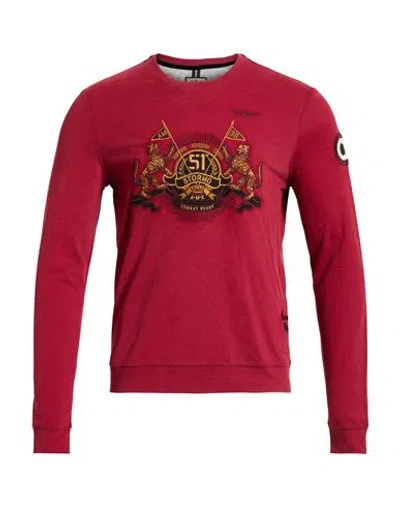 Aeronautica Militare Man T-shirt Burgundy Size L Cotton In Red