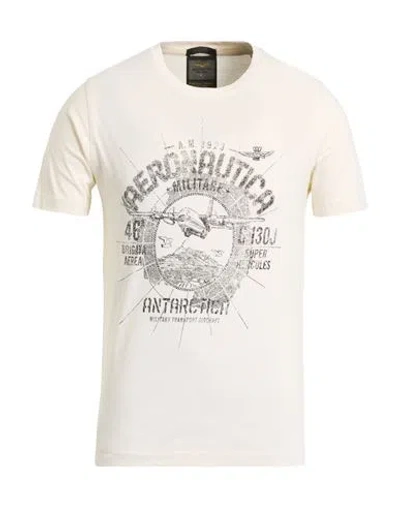 Aeronautica Militare Man T-shirt Cream Size S Cotton In White