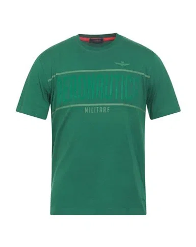 Aeronautica Militare Man T-shirt Emerald Green Size M Cotton