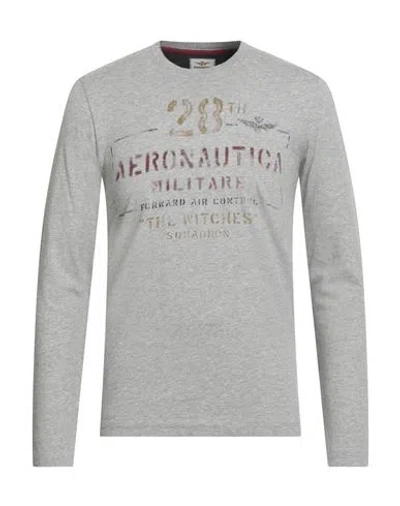 Aeronautica Militare Man T-shirt Grey Size S Cotton In Gray