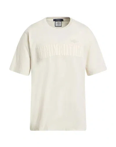 Aeronautica Militare Man T-shirt Ivory Size 3xl Cotton In Neutral