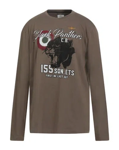 Aeronautica Militare Man T-shirt Khaki Size 3xl Cotton In Brown