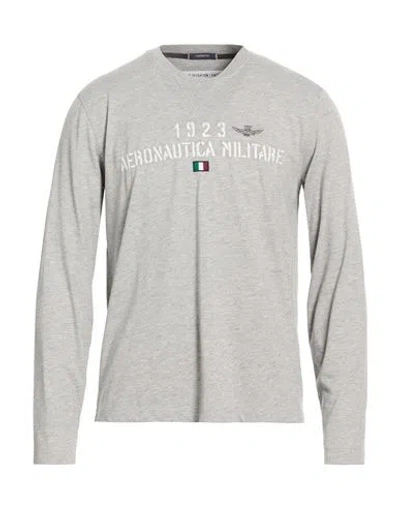 Aeronautica Militare Man T-shirt Light Grey Size Xxl Cotton In Gray