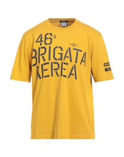 Aeronautica Militare Man T-shirt Marigold Size L Cotton In Yellow