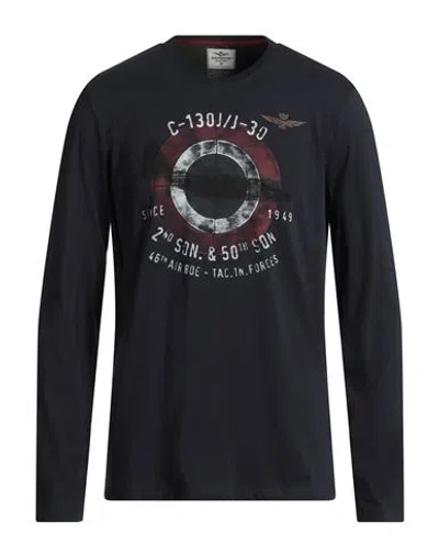 Aeronautica Militare Man T-shirt Midnight Blue Size L Cotton
