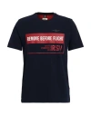 Aeronautica Militare Man T-shirt Midnight Blue Size L Cotton, Elastane In Blue