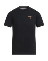 Aeronautica Militare Man T-shirt Midnight Blue Size M Cotton In Black