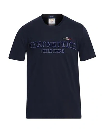 Aeronautica Militare Man T-shirt Midnight Blue Size M Cotton