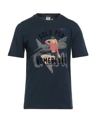 Aeronautica Militare Man T-shirt Midnight Blue Size M Cotton