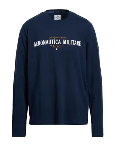 Aeronautica Militare Man T-shirt Midnight Blue Size Xl Cotton