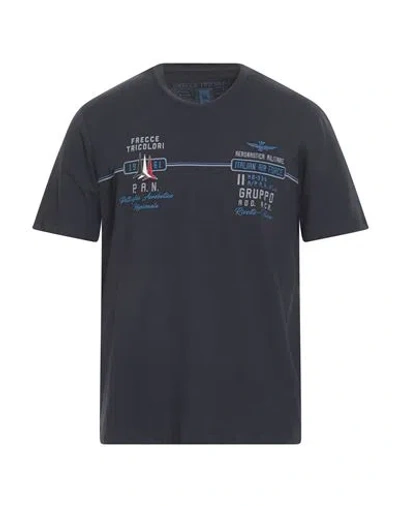 Aeronautica Militare Man T-shirt Midnight Blue Size Xxl Cotton, Elastane