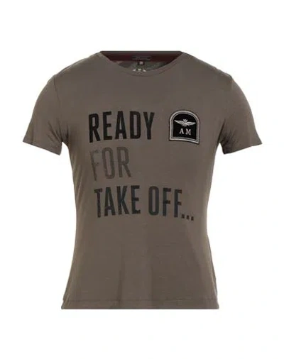 Aeronautica Militare Man T-shirt Military Green Size M Viscose, Elastane