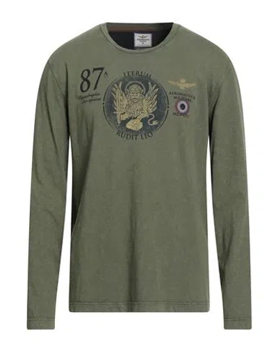 Aeronautica Militare Man T-shirt Military Green Size Xl Cotton