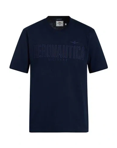 Aeronautica Militare Man T-shirt Navy Size M Cotton In Blue