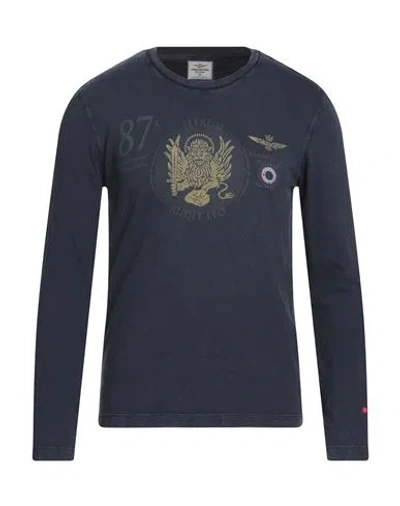 Aeronautica Militare Man T-shirt Navy Size M Cotton In Blue