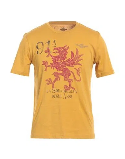 Aeronautica Militare Man T-shirt Ocher Size L Cotton In Yellow