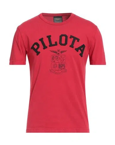 Aeronautica Militare Man T-shirt Red Size M Cotton