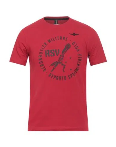 Aeronautica Militare Man T-shirt Red Size S Cotton, Elastane