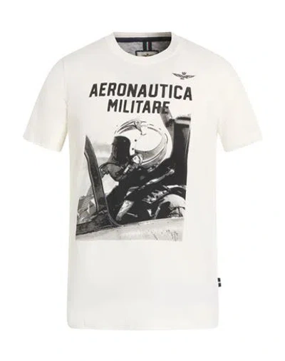 Aeronautica Militare Man T-shirt White Size M Cotton In Multi