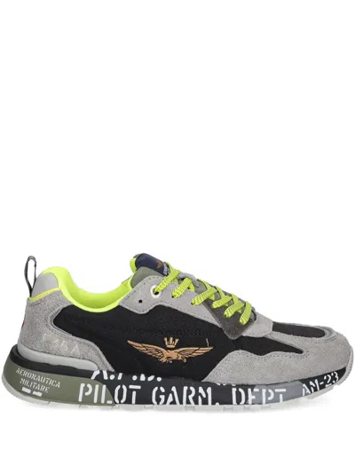 Aeronautica Militare Mesh-panel Sneakers In Gray