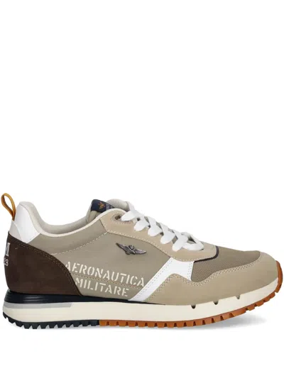 Aeronautica Militare Mesh-panelled Athletic Sneakers In Neutral