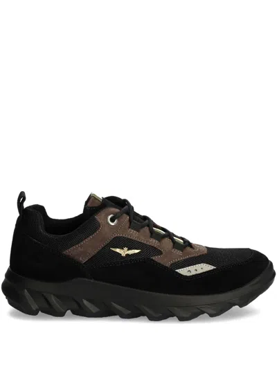Aeronautica Militare Mesh-panelled Hiking Sneakers In Black