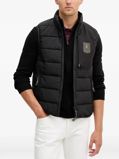 Aeronautica Militare Padded Badge Gilet In Black