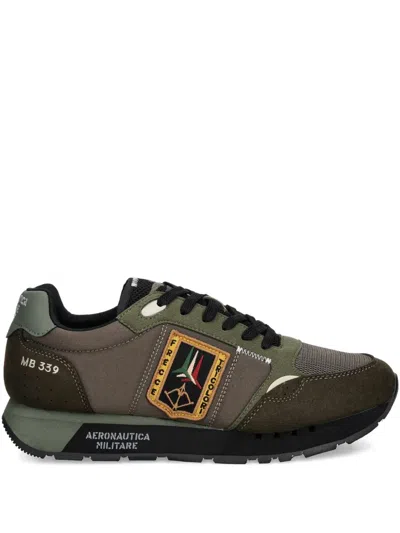 Aeronautica Militare Panelled Lace-up Sneakers In Green