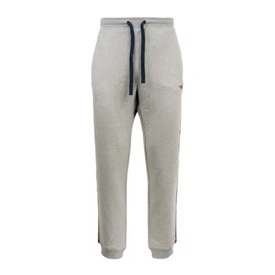 Aeronautica Militare Plush Comfort Pants With Tricolor In Gray