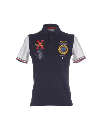 Aeronautica Militare Polo Shirts In Dark Blue
