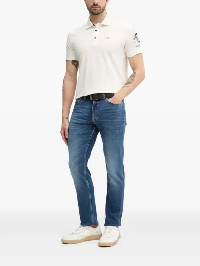 Aeronautica Militare Short-sleeve Polo Shirt In Blue