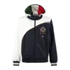 Aeronautica Militare Sweatshirt Color-block Removable Hood In White, Blue