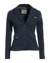 Aeronautica Militare Woman Blazer Navy Size 4 Cotton, Elastane In Navy