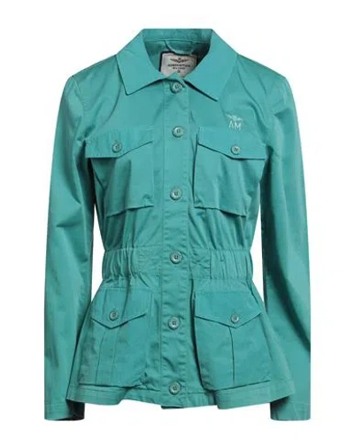 Aeronautica Militare Woman Jacket Green Size 4 Cotton, Elastane