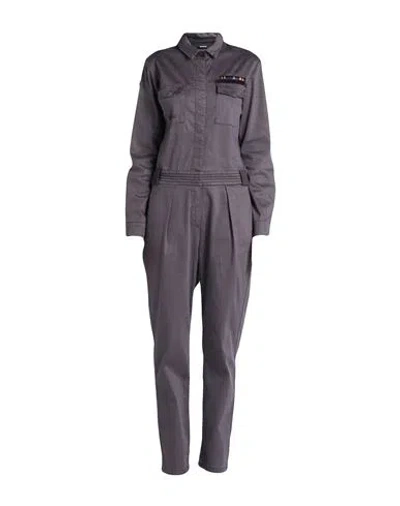 Aeronautica Militare Woman Jumpsuit Dark Purple Size 6 Lycra, Cotton, Elastane