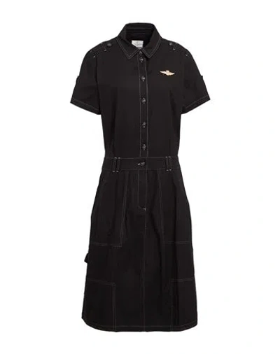 Aeronautica Militare Woman Midi Dress Black Size 10 Cotton