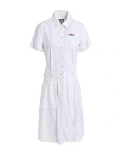 Aeronautica Militare Woman Midi Dress White Size 4 Cotton