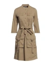 Aeronautica Militare Woman Mini Dress Brown Size 10 Cotton, Tencel, Elastane In Brown