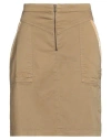 Aeronautica Militare Woman Mini Skirt Camel Size 6 Cotton, Elastane