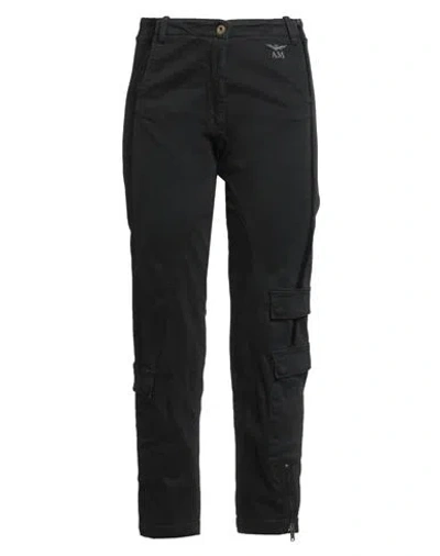 Aeronautica Militare Woman Pants Black Size 6 Cotton, Elastomultiester, Lycra