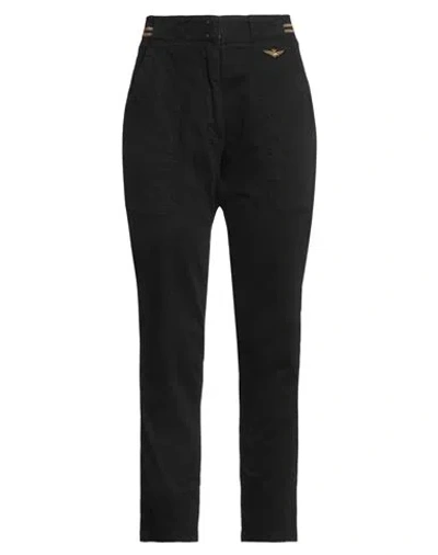 Aeronautica Militare Woman Pants Black Size 8 Cotton, Elastane