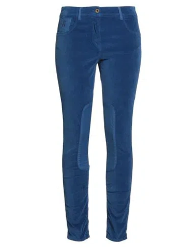 Aeronautica Militare Woman Pants Bright Blue Size 6 Cotton, Elastane