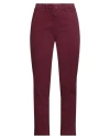Aeronautica Militare Woman Pants Garnet Size 6 Lyocell, Cotton, Elastane In Burgundy